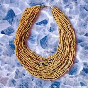 FREE Shipping! Earthy Handmade Multistrand Layered Beaded Statement Necklace